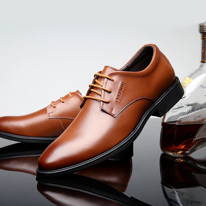 Misalwa/Традиционные классические мужские модельные кожаные туфли; итальянские элегантные деловые строгие туфли дерби; Повседневная офисная обувь для мужчин