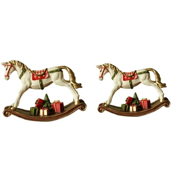

2x Miniature Figurine Small Vintage Childhood Memory Horse Resin Crafts Desktop Display Large & Small