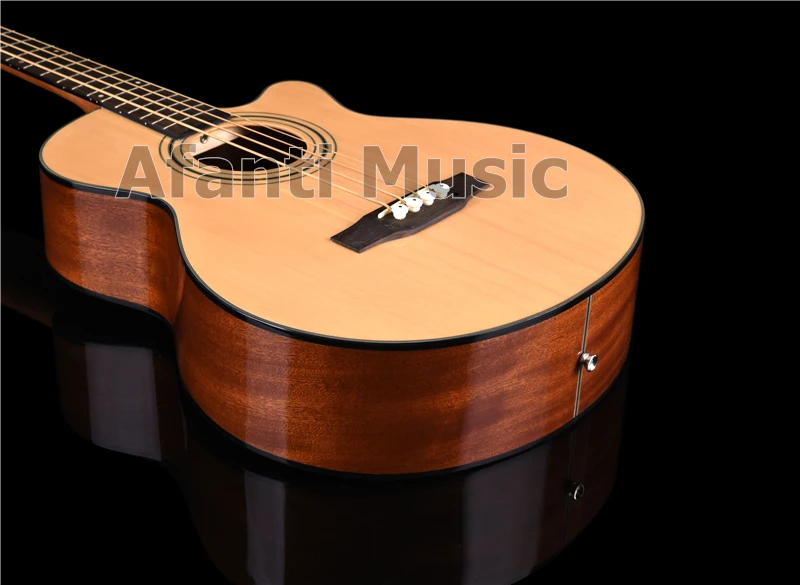 Afanti Music 4 strings Bass wood guitar Spruce top / Sapele Back & Sides Bass Acoustic guitar (WY-058X)