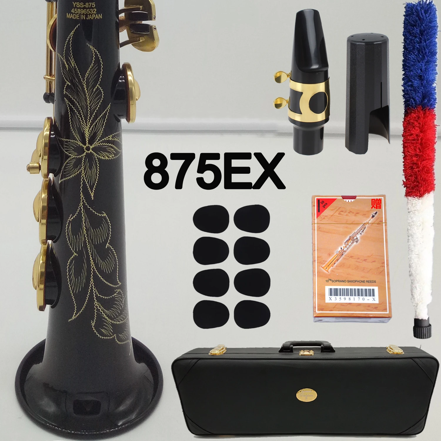 Новый профессиональный саксофон De Xin Soprano 875EX сопрано Sax под заказ EX черный лаковый
