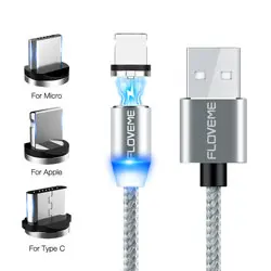 Type C Silver Usb-кабель type-C трехв-1 Магнитная строка данных для Xiaomi M9 M8 huawei Iphone Xs Max samsung красный рис Oppo зарядное устройство - Цвет: Type C Silver