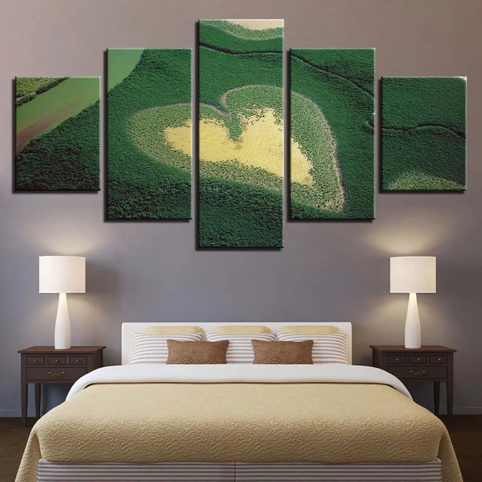 

Abstract love pattern in pasture 5 pcs Modern Home Wall Decor Canvas Picture Art HD Print Painting On Canvas for Living Room