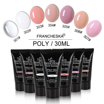 

30ml poly gel 100% real polygel jelly builder finger Extension UV LED gel nail polish varnish poli gel pink white clear
