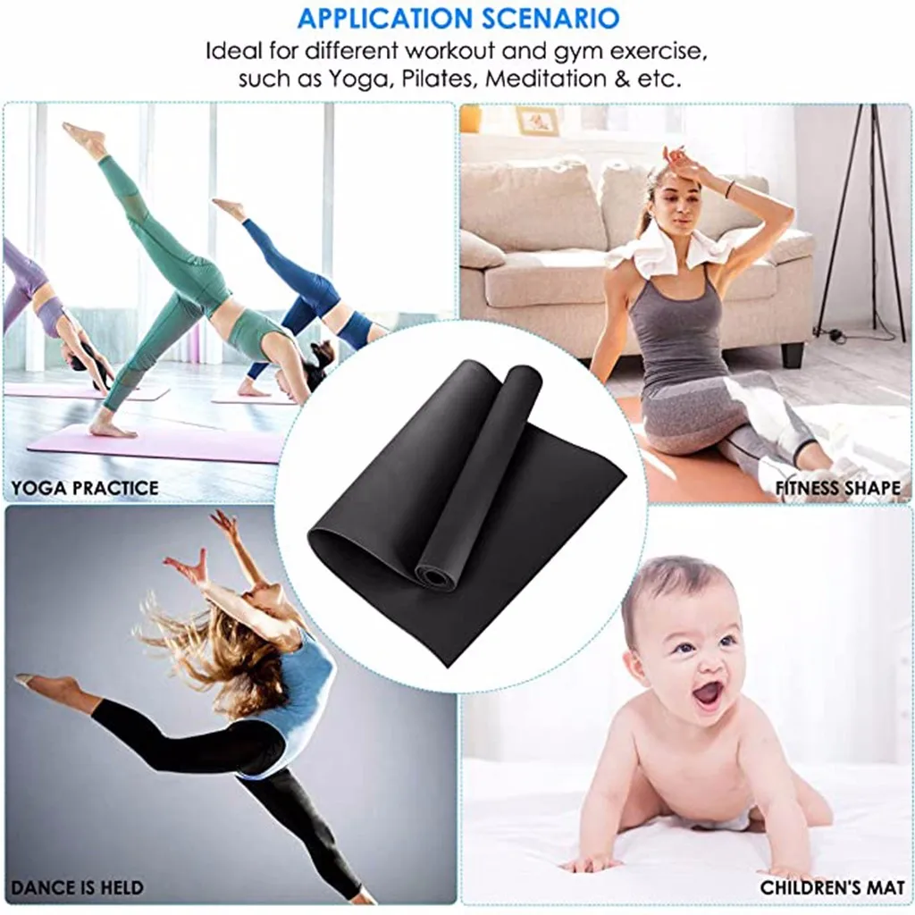 40# 4MM Yoga Mat Non Slip Carpet Pilates Gym Sports EVA Thick Durable Yoga Mat Non-slip Exercise Fitness Pad Exercise Mats