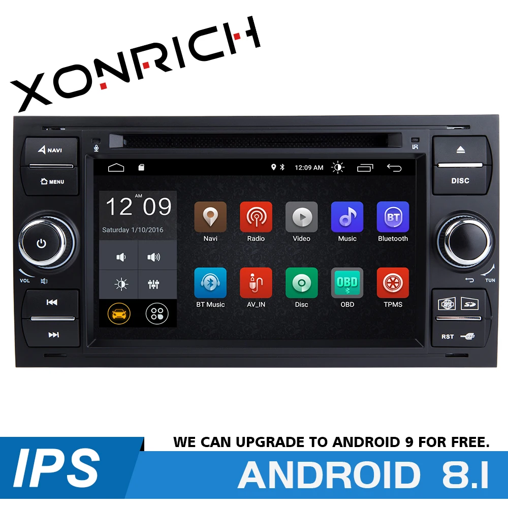Best Xonrich Autoradio 2 Din Android 8.1 Car DVD Player GPS For Ford Focus 2 Ford Fiesta Mondeo 4 C-Max S-Max Fusion Transit Kuga 4G 0