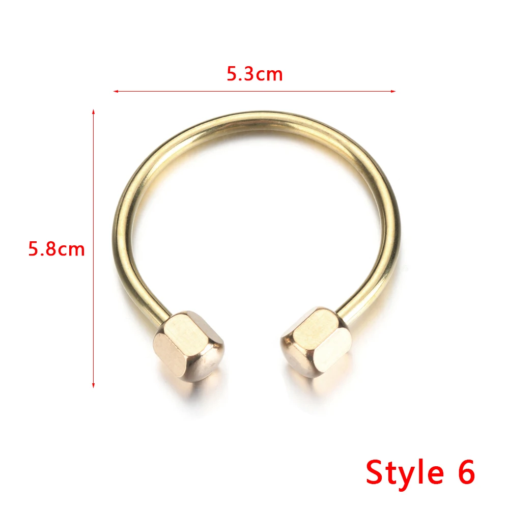 6 Creative Portable Brass Keychain Portable Unique DIY Craft Tools Whistle Ruler Key Ring Pendant Jewelry Keychain Accessories - Цвет: 6