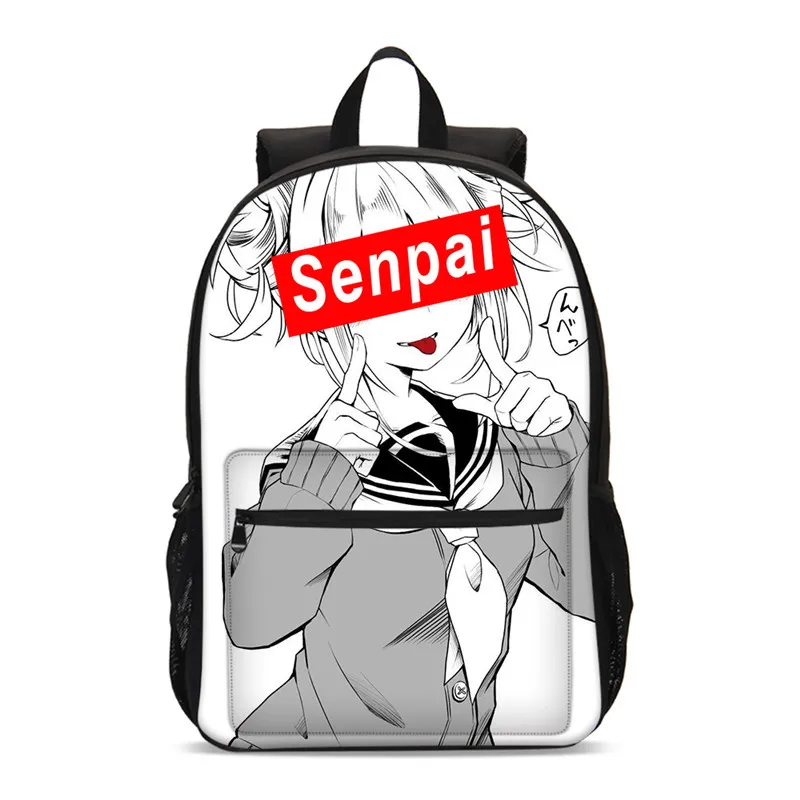 Светло-серый Рюкзак Sugoi Senpai Waifu для девочек, школьные сумки для подростков, студенческий рюкзак с 3D принтом, женский большой повседневный рюкзак Mochila - Цвет: Светло-серый