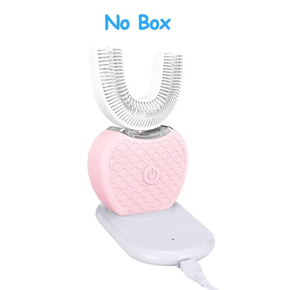 Pink No Box Новая звуковая электрическая зубная щетка для взрослых, беспроводная, 360 градусов, для оральных зубов, автоматическая зубная щетка, интеллектуальная автоматическая зубная щетка - Цвет: Pink No Box