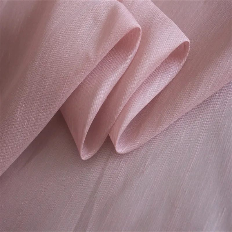 Шелковая льняная смешанная ткань 14momme 140 см 54 дюйма лучшее качество смесь Шелкового льна материалы для летних прохладных платьев - Цвет: 8 pink