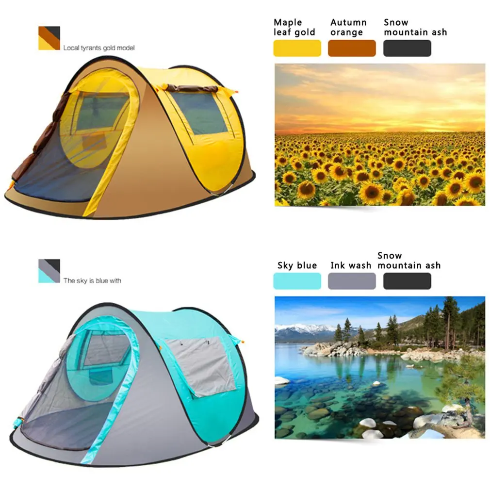 

3-4 people Outdoor Automatic Tents Camping Waterproof Tents Beach Camping Showers Speed Open Instant Popup Tent