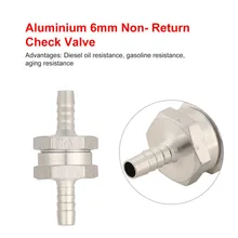 1 шт. алюминиевый обратный клапан 6 мм топливный безвозвратный Встроенный обратный клапан вакуумный шланг один способ для карбюратора автомобиля
