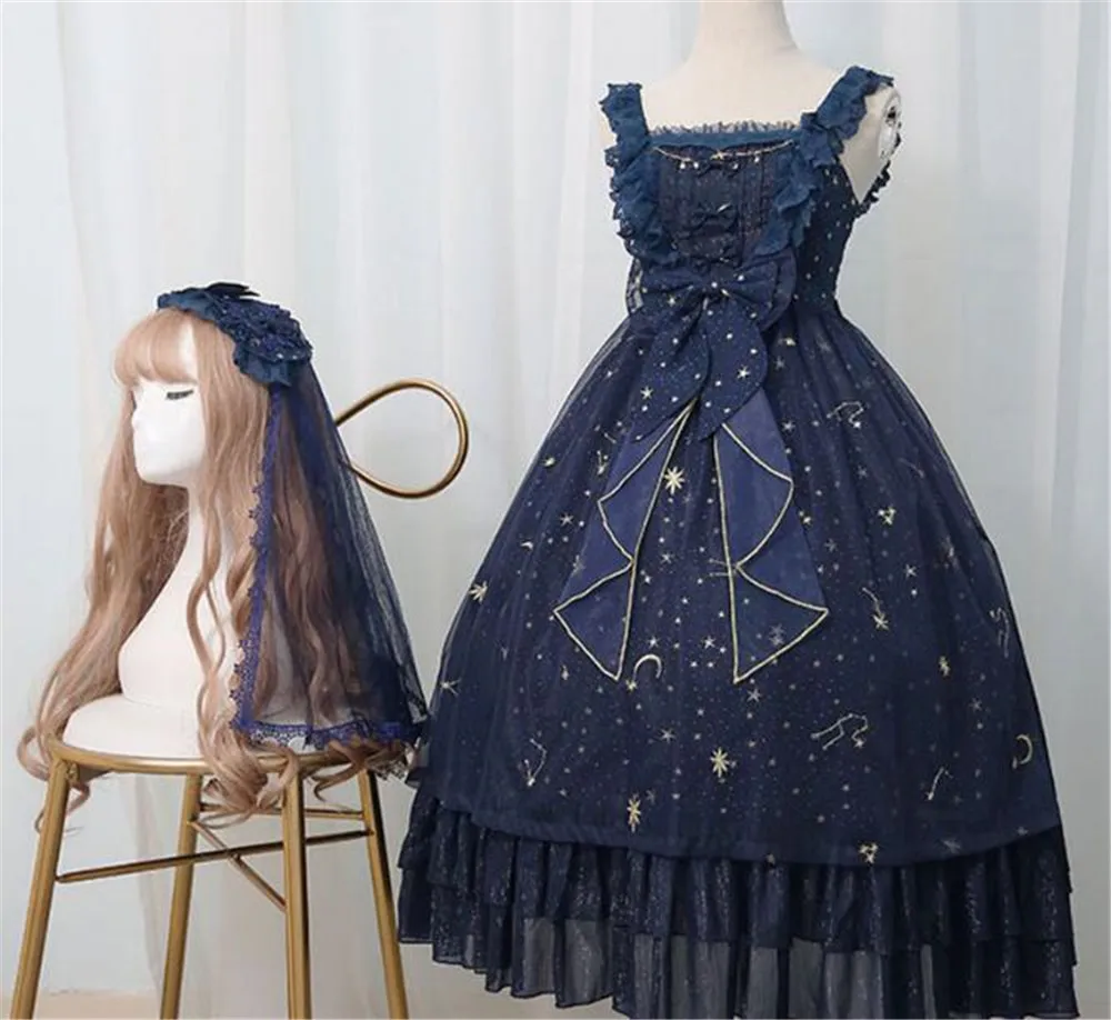 Sweet Starry Night Star Embroidered 