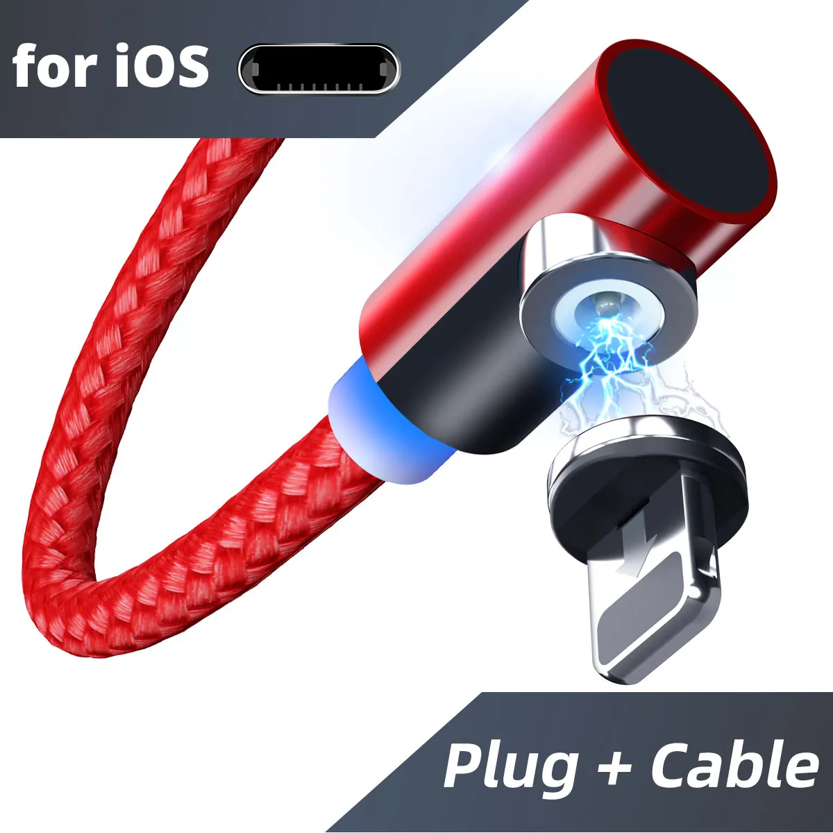 GUUGEI Магнитный кабель Micro usb type C адаптер зарядное устройство 90 градусов быстрая зарядка игровая зарядка провод для iPhone XS Max xiaomi note8 - Цвет: for iphone cable