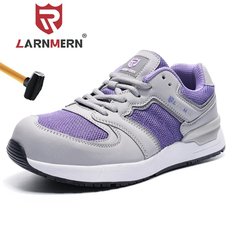 Женские защитные ботинки LARNMERN со стальным носком SRC Нескользящие