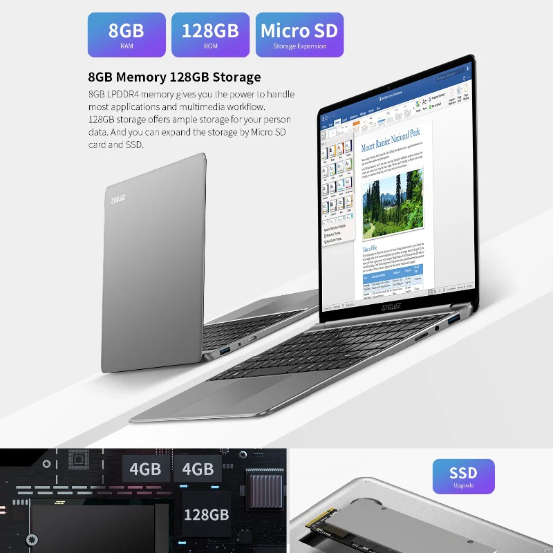 Teclast F7S Notebook 14.1“ 8 GB RAM 128 GB SSD