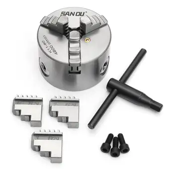 

3 inch 3 Jaw K11-80 Mini LATHE Chuck Self-Centering K11 80 80mm with Wrench & Screws Hardened Steel for Drilling Milling Machine