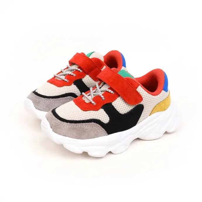 

Autumn 2019 Girls Boys Genuine Leather Mesh Sneakers Toddler/Little/Big Kid Fashion Casual Trainers Children Brand School Shoes