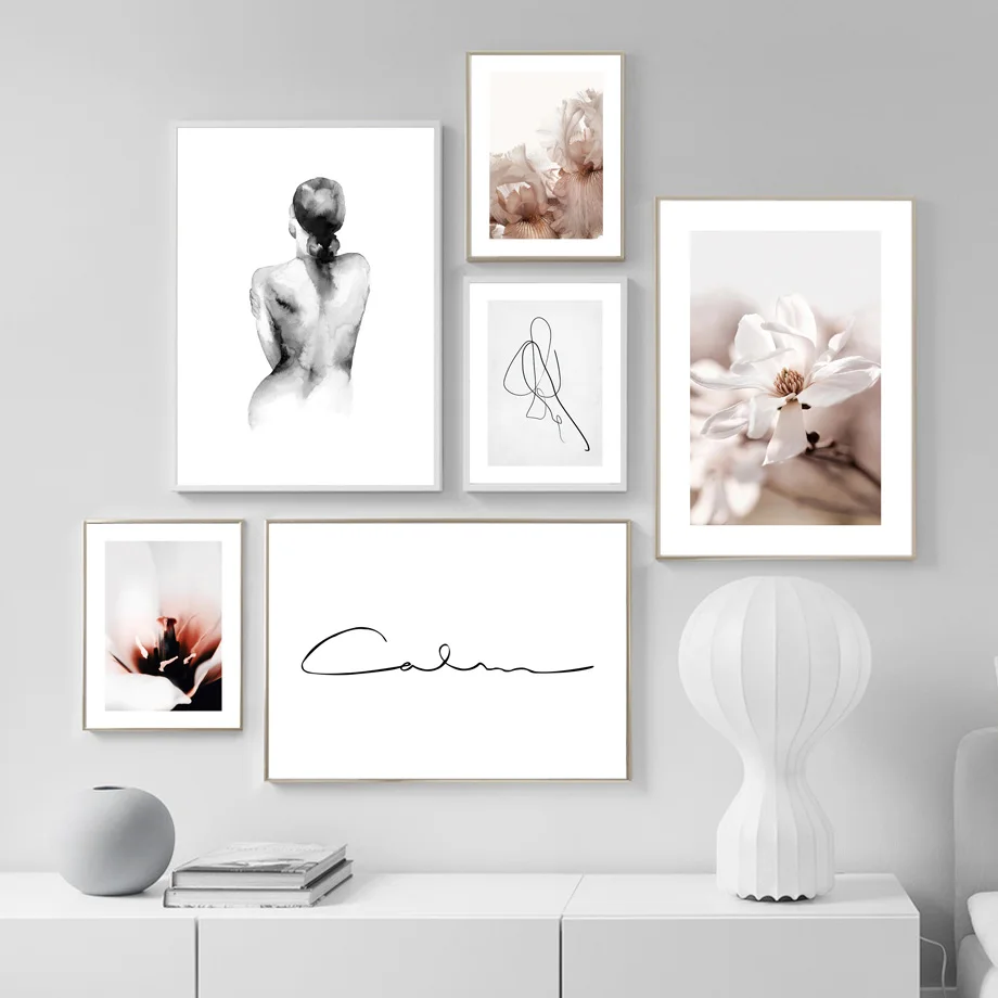 

Nordic Body Line Drawing Flower Quote Posters And Prints Wall Art Picture Canvas Poster Minimalist Decoration Home Painting