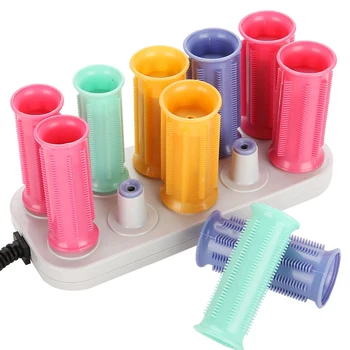 

Professional 10 Pcs Hair Rollers Electric Heated Roller Hair Curling Styling Sticks Tools Hair Tubes Curlers Accessories Us Plug