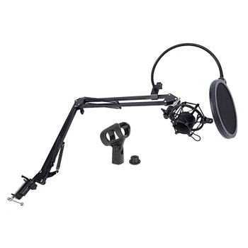 

NB-35 Microphone Scissor Arm Stand and Table Mounting Clamp on Filter Windscreen Shield & Metal Mount Kit 2 Model