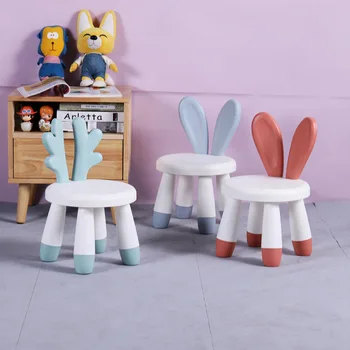 

Children's chairs Baby cute cartoon bench Household Rabbit Chair Backrest Chair Plastic stool Kids Chair For Kids Furniture