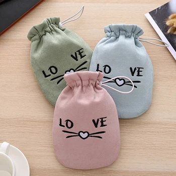 

Cartoon High Quality Goose Down Warm Water Bag Student Portable Hot Water Bottle Simple Love Beam Mouth Hot Hot Water Pack