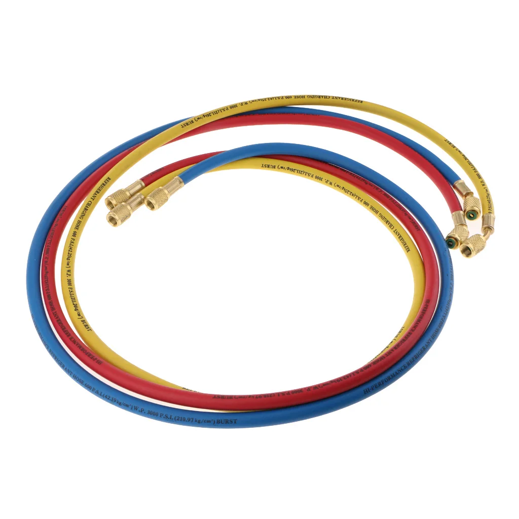 5 футов 1/" SAE A/C зарядный шланг трубы для хладагентов R134a R12 R502 R22 изготовлен из резины и металла