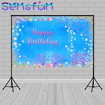 

Mermaid Photography Backdrop Fish Scale Glare Birthday Party Banner Photo Studio Background Newborn Baby Shower Photocall Boda