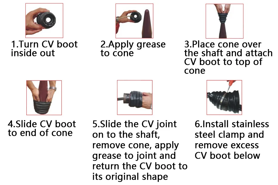 Preto para Montagem Dwcx Plástico Estiramento Boot Cone Ferramenta Acessórios Universal Elástico Gaiters cv Mod. 397692 6 Dwcx plástico estiramento cv boot cone ferramenta
