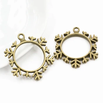 

38x38x3.5mm 6pcs Antique Bronze Plated Hollow Snow Handmade Charms Pendant:DIY for bracelet necklace-Q3-08