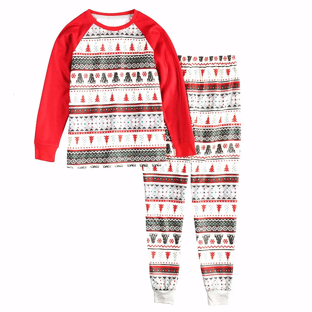 Одинаковые комплекты одежды для всей семьи рождественские пижамные наборы для мамы, дочки, папы милая детская одежда для сна с мультяшным принтом на Рождество