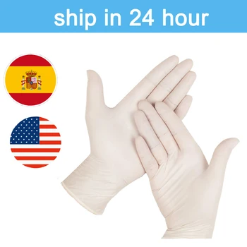 

USA Spain Fast Shipping 100pcs/bag Disposable Latex Gloves Cleaning /Food/Rubber/Garden Gloves Universal For Left And Right Hand