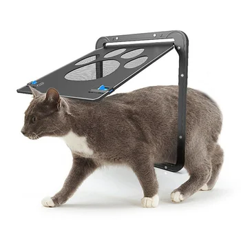 

New small pet screen door dog supplies dog paw print anti-bite small dog cat screen door cat dog door pet supplies Solid