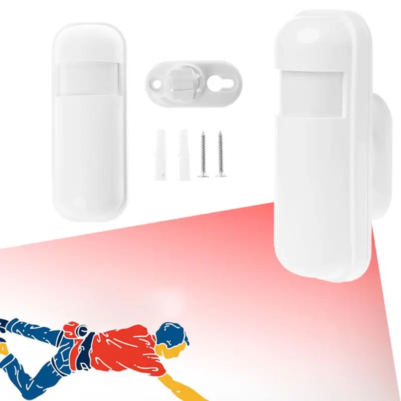 White Wireless Smart Infrared Motion Detector Alarm Barrier Sensor for Home Door Room Security Alarm System D08B
