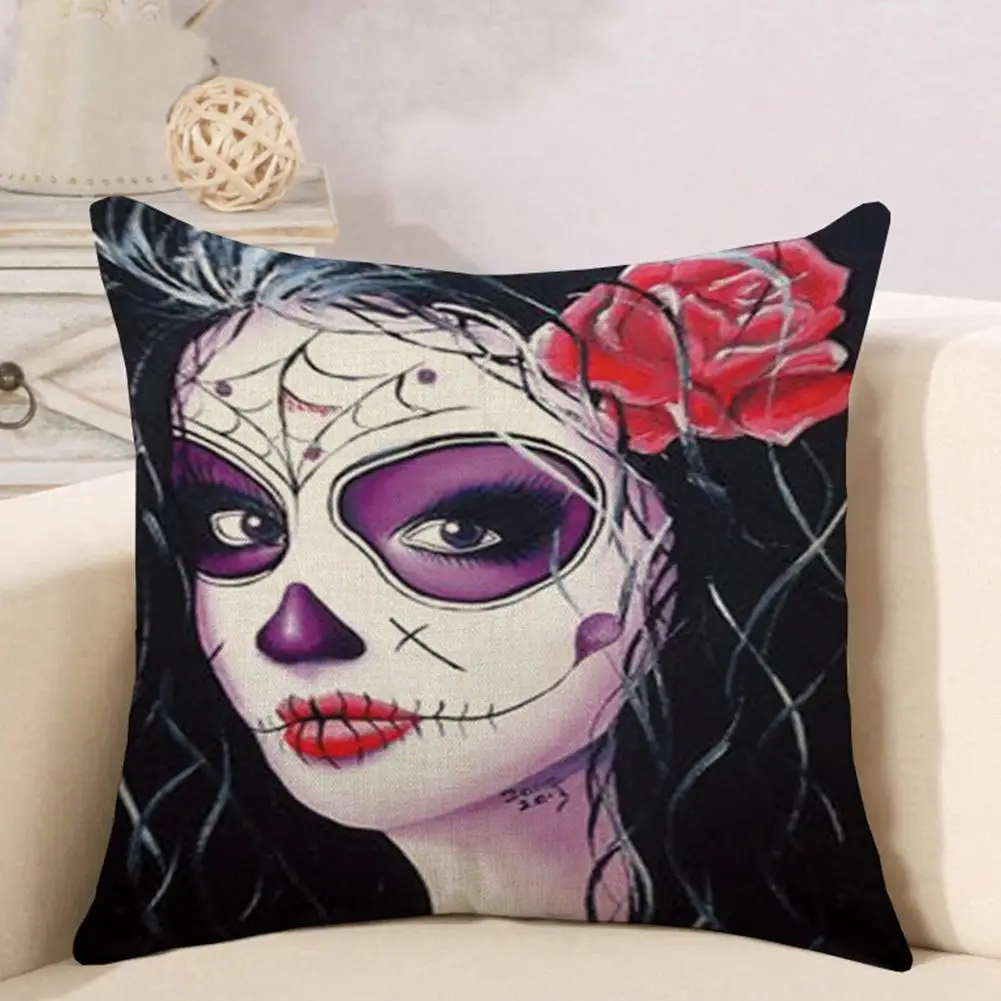 45*45 см наволочка для подушки в стиле Хэллоуин beauty Skeleton серии льняная наволочка для подушки автомобиля наволочка для дома украшения