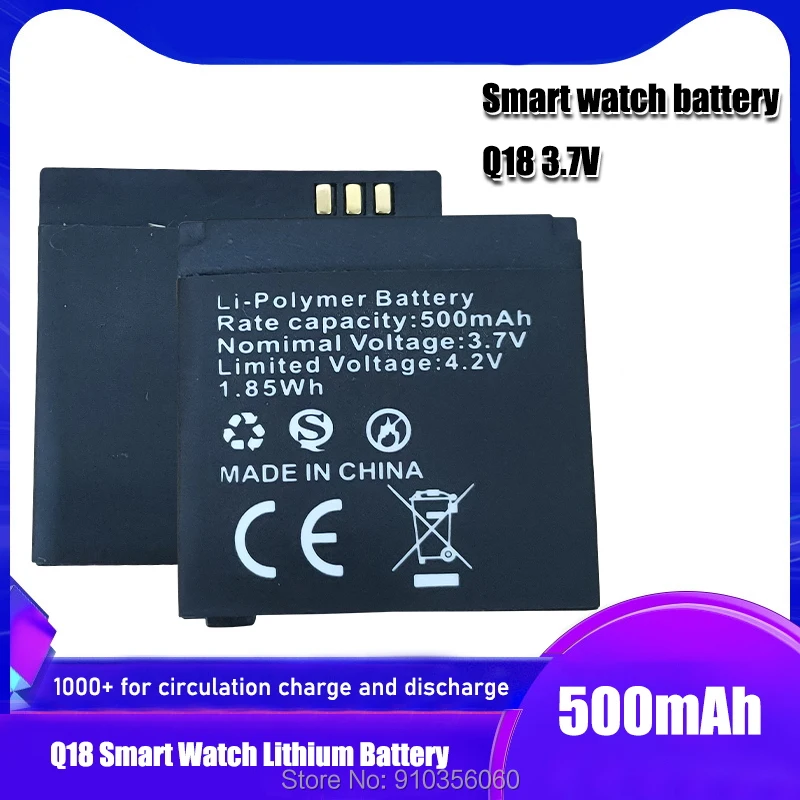 Q18 Smart Watch Battery Smartwatch Clock Spare Rechargeable Li ion