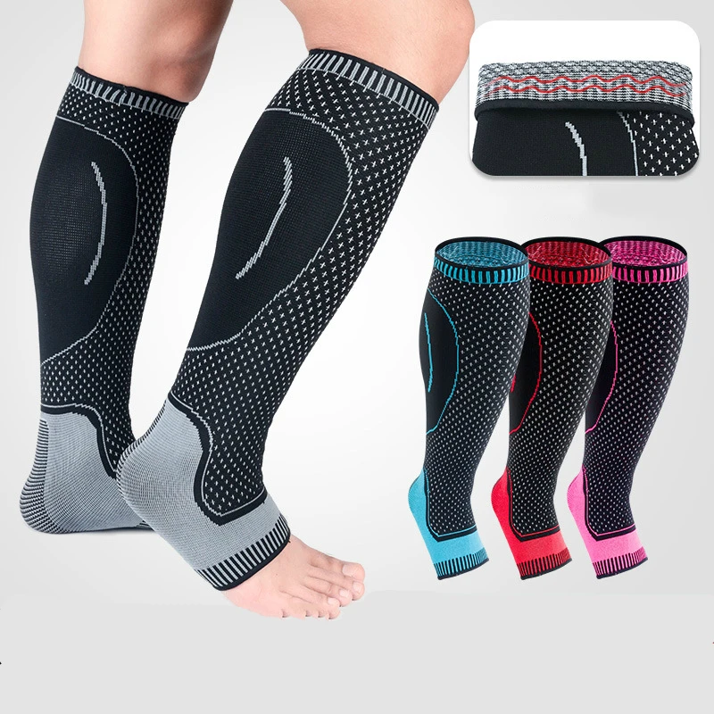 1 Pair Stretch Compression Socks Soccer Basketball Gym Over Knee Long Socks 