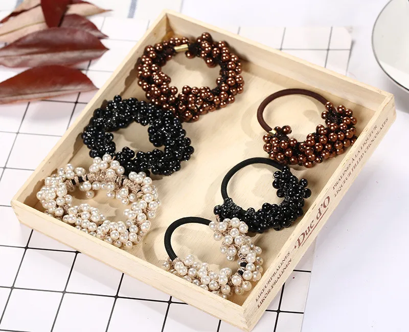 

1pcs Fashion Women Ponytail Holder Hair Rope Pearl Elastic Hair Band Rubber Bands Ring Tie Hair Accessories Scrunchy Headbands