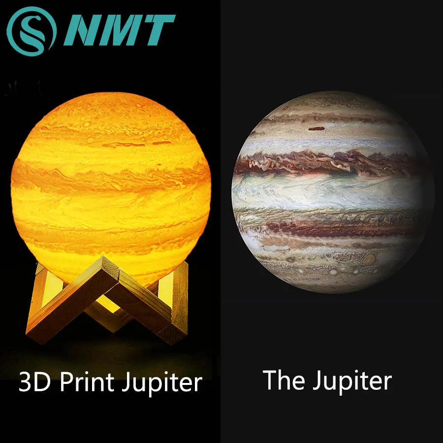 

Rechargeable 3D Print Jupiter Lamp Night Light Moon Light Touch Tap Push Pat USB for Bedroom Children Gift