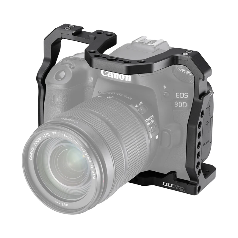 UURig DSLR камера клетка для Canon EOS 70D 80D 90D Корпус чехол Холодный башмак 1/4 'ɺrri