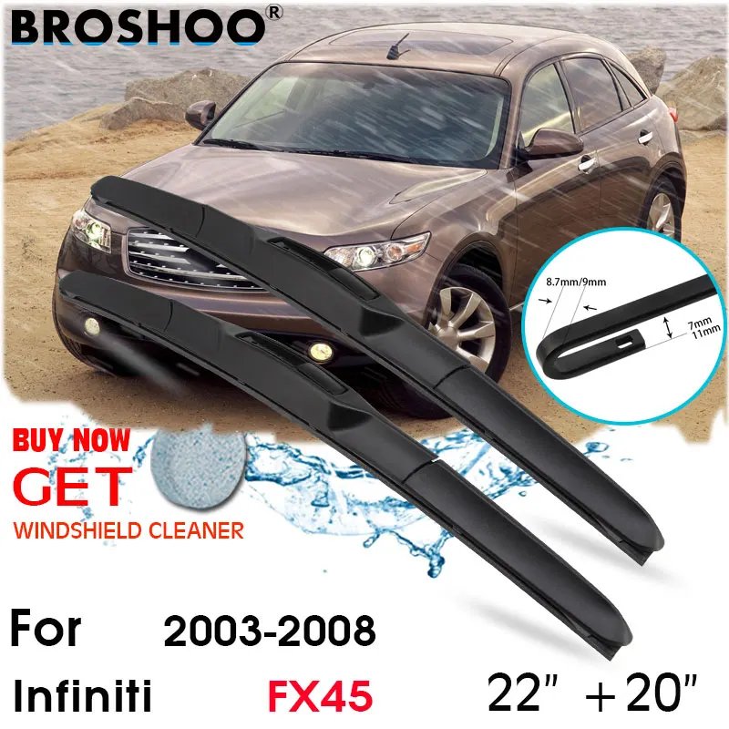 

Автомобильный стеклоочиститель лобовое стекло стеклоочистителя подходит лезвия аксессуары для Infiniti FX45 22 "+ 20" 2003-2008
