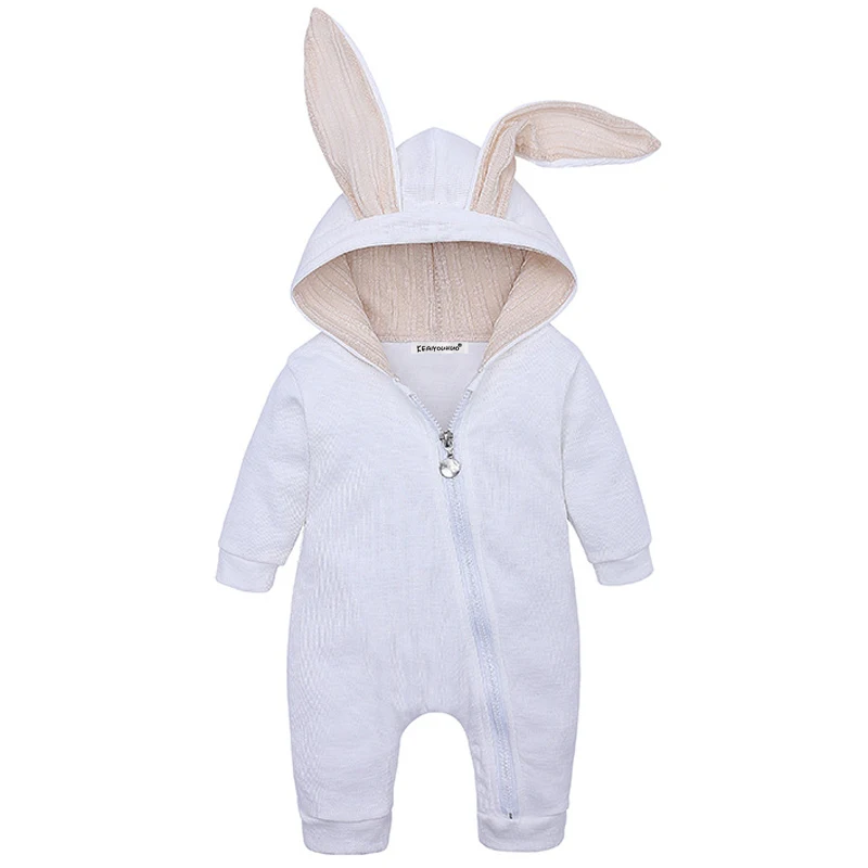 Winter Baby Girl Boy Clothes Jumpsuit Long Sleeve Newborn Baby Clothes Overalls Baby Rompers Cotton Infant Clothing 3-18 Months - Цвет: White