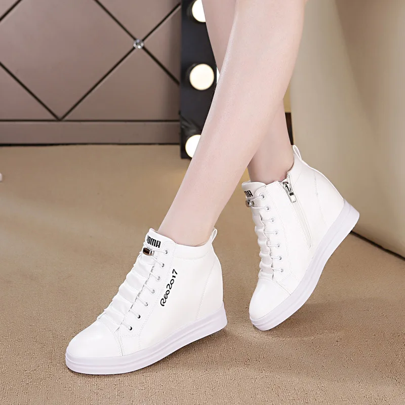 

Elevator WOMEN'S Shoes Hight-top Casual Sneakers 2018 New Style Spring, Autumn And Winter Versatile Fashion Korean-style Cotton-