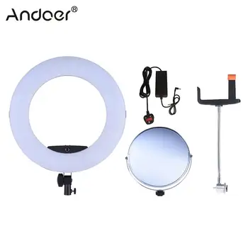 

FD-480II 17.7" /45cm 96W Macro LED Video Ring Light Lamp Dimmable Bi-color 3200-5500K w/ LCD Display Make-up Mirror phone Holder