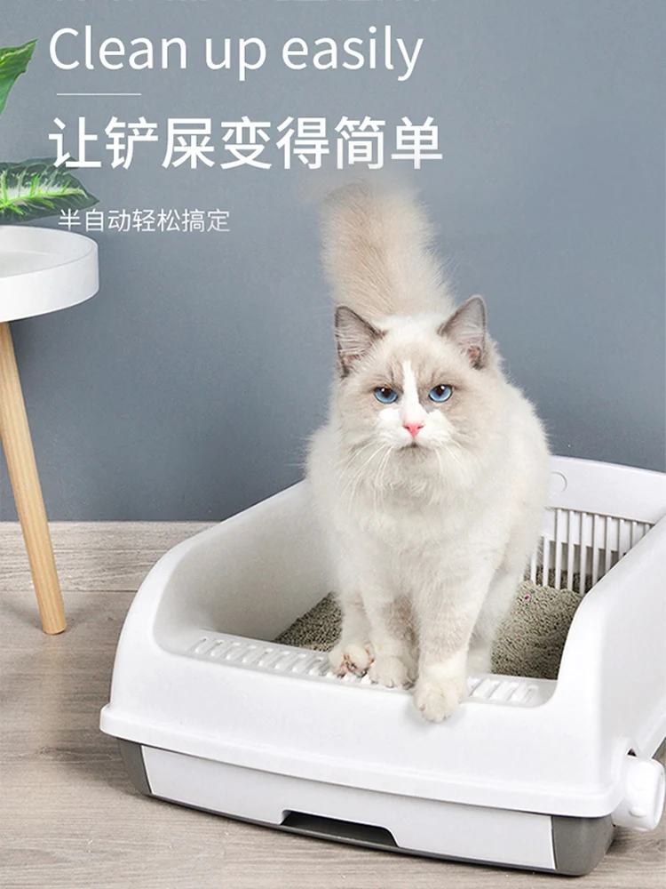 Luxury Top Entry Cat Litter Box Enclosed Home Garden Cat Litter Box Scoop Semi-automatic Arenero Gato Toilet for Cat OO50MS Luxury Top Entry Cat Litter Box Enclosed Home Garden Cat Litter Box Scoop Semi-automatic Arenero Gato Toilet for Cat OO50MS