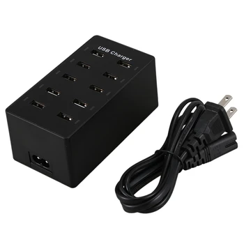 

Mobile Phone Fast Charge Charger Multi-Port Smart Travel USB Charging Stand 10-Port Multi-Function Tablet Plug(US Plug)