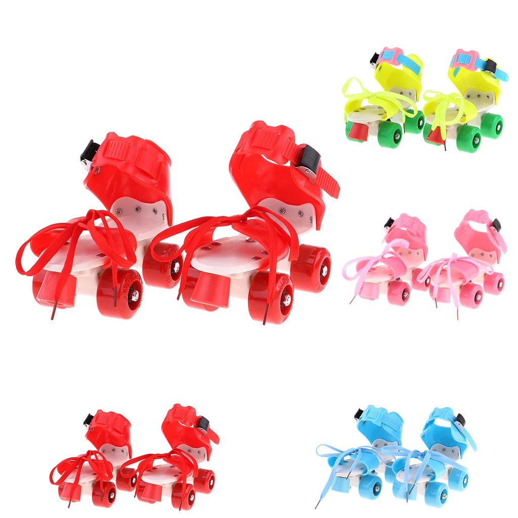 Kids Quad Roller Skates 4 Wheels Adjustable with Stopping Wheel