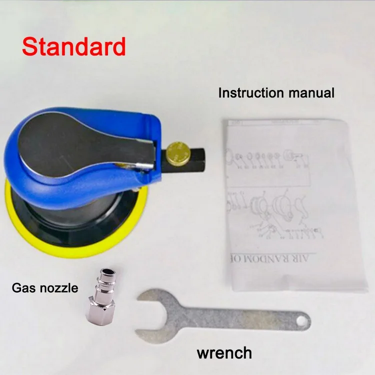5 дюймов Sander авиация полированный шлифовальный станок Non-вакуум матовая поверхность круговой пневматические наждачная бумага орбитальная ручной инструмент - Цвет: EU gas Nozzle