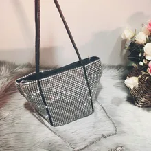 Сумки для женщин, новейшие стильные сумки, модная дикая сумка-мессенджер, блестящие стразы, сумка на цепочке, сумка-тоут, Bolsas Feminina