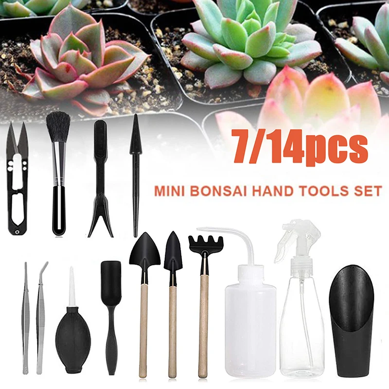 Gardening Plant Bonsai DIY Tool Kit 14 Pcs Garden NEW Care Tools Mini Plants UK 